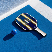 Luxe Royal Blauw en Wit Monogram Pickleball Paddle