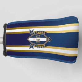 Luxe Royal Blauw en Wit Monogram Putter Golfheadcover