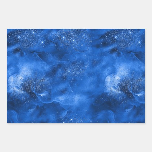 Luxe Royal Blue achtergrond Inpakpapier Vel (Voorkant 3)
