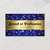 Luxe Royal Blue Glitter Sterren Decoratief Goud Visitekaartje (Voorkant)