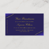 Luxe Royal Blue Gold Decor met Sparkle Diamonds Visitekaartje (Achterkant)