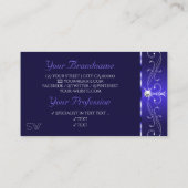 Luxe Royal Blue Squiggles Sparkle Jewels Initialen Visitekaartje (Achterkant)
