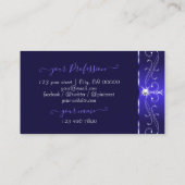 Luxe Royal Blue Squiggles Sparkle Jewels met Logo Visitekaartje (Achterkant)