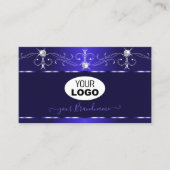 Luxe Royal Blue Squiggles Sparkle Jewels met Logo Visitekaartje (Voorkant)