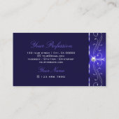 Luxe Royal Blue Squiggles Sparkle Jewels Ornamente Visitekaartje (Achterkant)