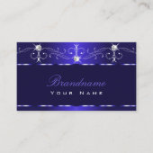 Luxe Royal Blue Squiggles Sparkle Jewels Ornamente Visitekaartje (Voorkant)