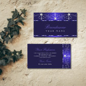 Luxe Royal Blue Squiggles Sparkle Jewels Ornamente Visitekaartje