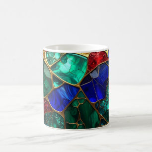 Luxe Royal Gebrandschilderd Glas & Gouden Mozaïek Koffiemok