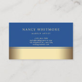 Luxe Royal Gold & Blue Glitter Elegant Visitekaartje (Achterkant)