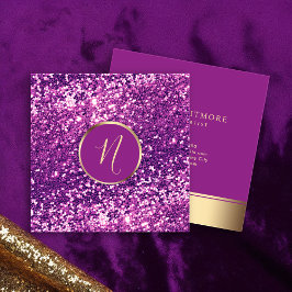 Luxe Royal Gold & Pink Glitter Elegant Vierkante Visitekaartje