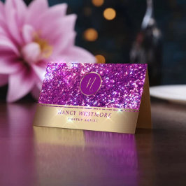 Luxe Royal Gold & Pink Glitter Elegant Visitekaartje