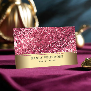 Luxe Royal Gold & Red Glitter Elegant Visitekaartje
