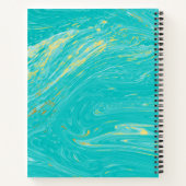 Luxe Royal Marble Blue Monogram Business Notitieboek (Achterkant)