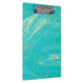 Luxe Royal Marble Gold Blue Monogram Business Klembord (Rechts)