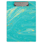 Luxe Royal Marble Gold Blue Monogram Business Klembord (Voorkant)