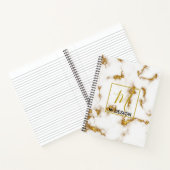 Luxe Royal Marble Gold Monogram Business Design Notitieboek (Binnen)