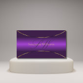 Luxe Royal Paars met Gold Border en Monogram Visitekaartje