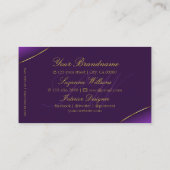 Luxe Royal Paars met Gold Border en Monogram Visitekaartje (Achterkant)