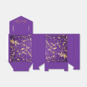Luxe Royal Paarse en gouden damast patroon Bedankdoosjes (Uitgevouwen)