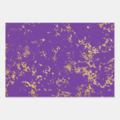 Luxe Royal Paarse en gouden damast patroon Inpakpapier Vel (Voorkant 3)