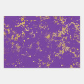 Luxe Royal Paarse en gouden damast patroon Inpakpapier Vel (Voorkant 3)