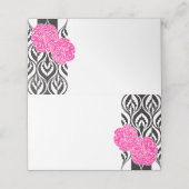 Luxe roze anjer grafische gast plaats kaarten plaatskaartje (Buitenkant ongevouwen)