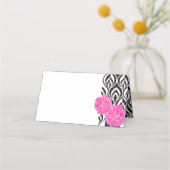 Luxe roze anjer grafische gast plaats kaarten plaatskaartje (Achterkant)