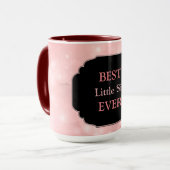 Luxe Roze ‘Beste kleine zus ooit’ ontwerp Mok (Voorkant links)