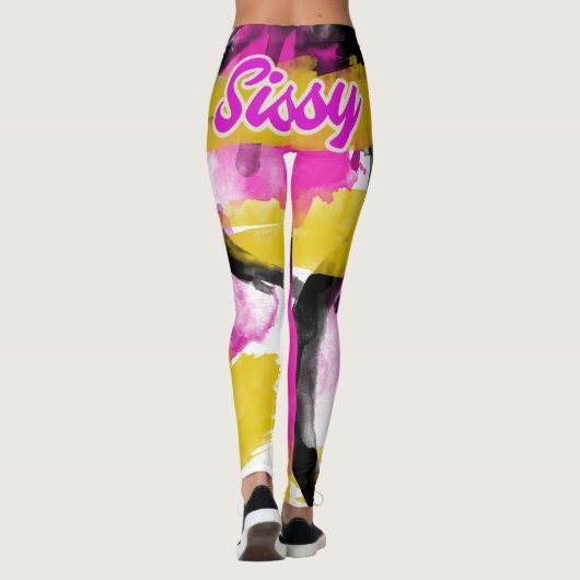 Luxe roze Bimbo Sissy Leggings (Achterkant)