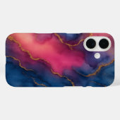 Luxe Roze Blauw Goud Marmeren Telefoonhoes Case-Mate iPhone Case (Achterkant (horizontaal))
