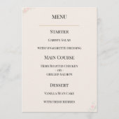 Luxe Roze Bloemachtig Trouwmenu Menu (Voorkant)