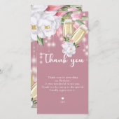 Luxe Roze Bloemen 30e Verjaardag Bedankkaart (Voorkant / Achterkant)