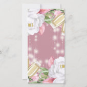 Luxe Roze Bloemen 30e Verjaardag Bedankkaart (Achterkant)