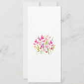 Luxe Roze Bloemige Trouw Menu Kaart (Achterkant)