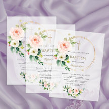 Luxe Roze Blush Bloemengoudkruis Doopfeest