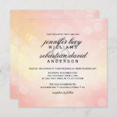 Luxe roze bokeh licht chique bruiloft kaart (Voorkant / Achterkant)