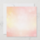 Luxe roze bokeh licht chique bruiloft kaart (Achterkant)