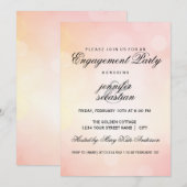 Luxe roze bokeh licht chique verlovingsfeest kaart (Voorkant / Achterkant)