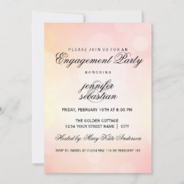 Luxe roze bokeh licht chique verlovingsfeest kaart