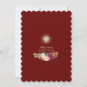 Luxe Roze Bourgondië Saffraan Bloemen Gouden Doop Kaart (Achterkant)