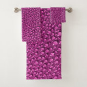 Luxe roze bubbeldruppels bad handdoek (Insitu)