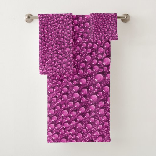 Luxe roze bubbeldruppels bad handdoek (Insitu)