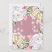 Luxe Roze Champagne Bloemen 30e Verjaardagsfeest Kaart (Achterkant)