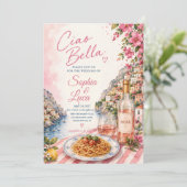 Luxe Roze Ciao Bella Positano Kaart (Staand voorkant)