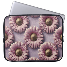 Luxe Roze Daisies Laptop Hoesje Laptop Sleeve