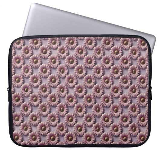 Luxe Roze Daisies Laptop Hoesje Sleeve (Voorkant)