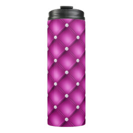 Luxe Roze Diamant Geplooid Patroon Thermosbeker