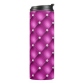 Luxe Roze Diamant Geplooid Patroon Thermosbeker (Gedraaid links)