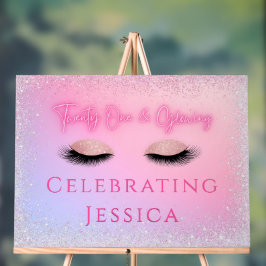 Luxe Roze Eenentwintig & Glowing 21ste Verjaardag Acryl Bord
