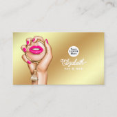 Luxe Roze en Gouden Glam Chic Visitekaartje (Voorkant)